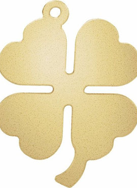 14K Yellow Gold 20 Gauge Clover Stamping with External Drilled Eyelet