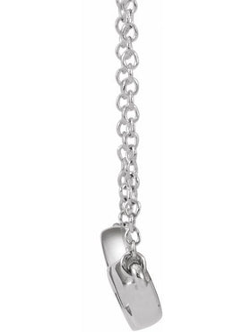 14K White Gold Geometric 16-18