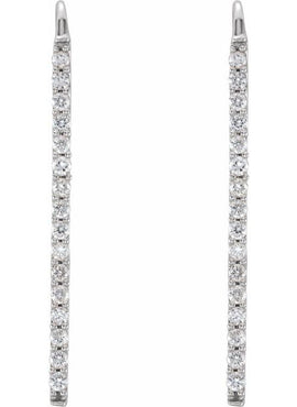 14K Yellow Gold 1/3 CTW Natural Diamond Bar Earrings