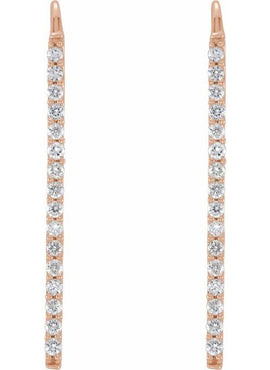 14K Yellow Gold 1/3 CTW Natural Diamond Bar Earrings