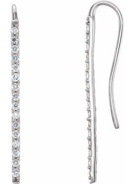 14K Yellow Gold 1/3 CTW Natural Diamond Bar Earrings