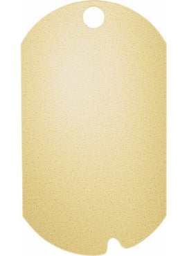 18K Yellow Gold 20 Gauge Notched Dog Tag Stamping with Internal Drilled Eyelet