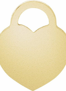 10K Rose Gold 20 Gauge Heart Stamping with External Drilled Eyelet