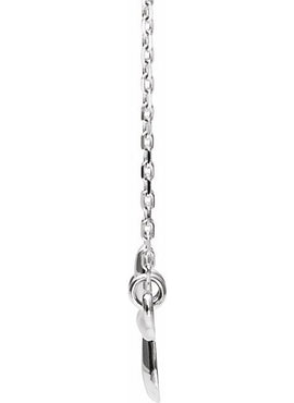 14K White Gold Sideways Cross 16-18