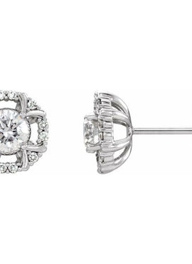 14K White Gold 5/8 CTW Natural Diamond Earrings