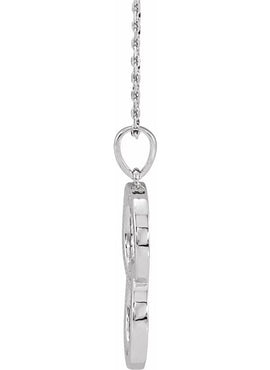 14K White Gold Interlocking Circle 16-18