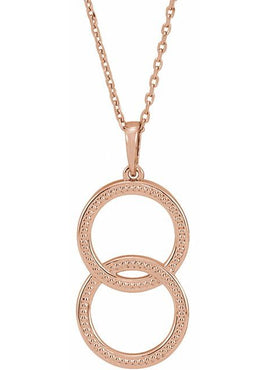 14K White Gold Interlocking Circle 16-18