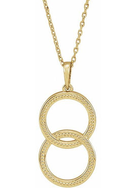 14K White Gold Interlocking Circle 16-18