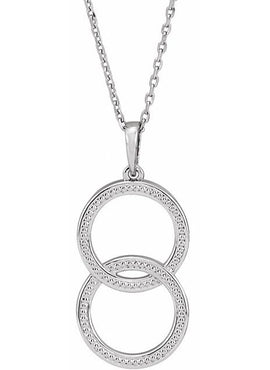 14K White Gold Interlocking Circle 16-18