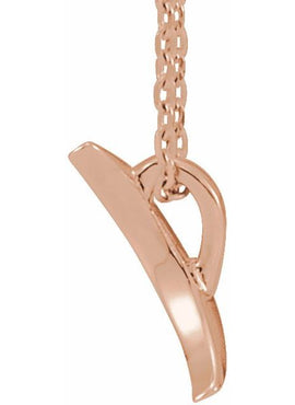 14K White Gold Crescent Pendant