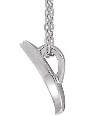 14K White Gold Crescent Pendant