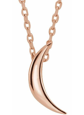 14K White Gold Crescent Pendant