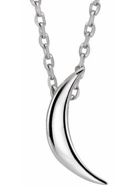14K White Gold Crescent Pendant
