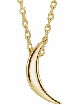 14K White Gold Crescent Pendant