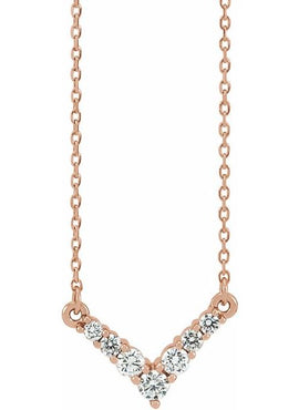 14K White Gold 1/3 CTW Natural Diamond V 16-18