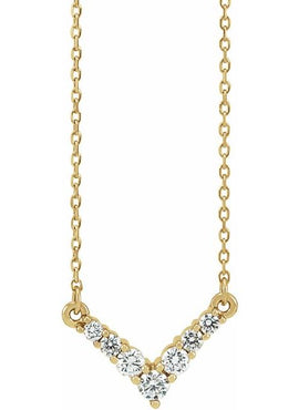 14K White Gold 1/3 CTW Natural Diamond V 16-18