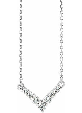14K White Gold 1/3 CTW Natural Diamond V 16-18