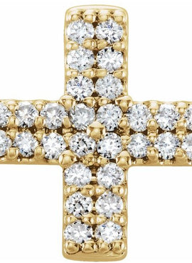 14K White Gold .07 CTW Natural Diamond Cross Pendant