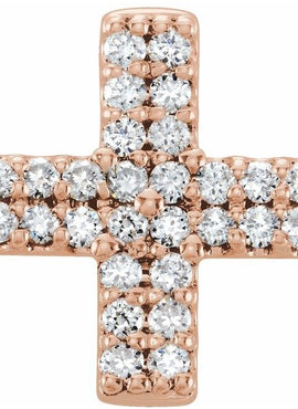 14K White Gold .07 CTW Natural Diamond Cross Pendant