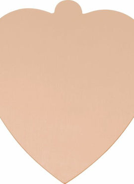 14K Yellow Gold 20 Gauge Heart Stamping with External Undrilled Eyelet
