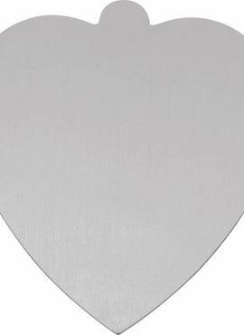 14K White Gold 20 Gauge Heart Stamping with External Undrilled Eyelet