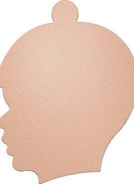 14K White Gold 16 Gauge Boy's Head Stamping with External Undrilled Eyelet