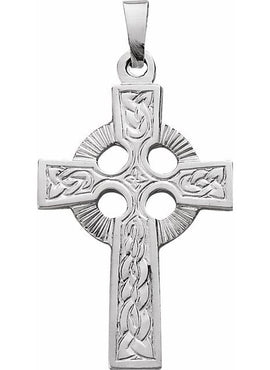 14K Yellow Gold Celtic-Inspired Cross Pendant