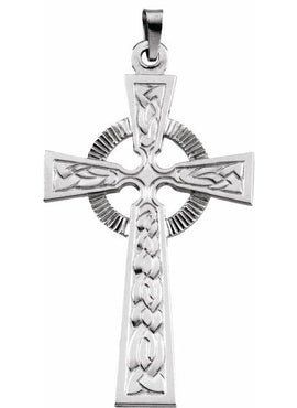 14K Yellow Gold Celtic-Inspired Cross Pendant