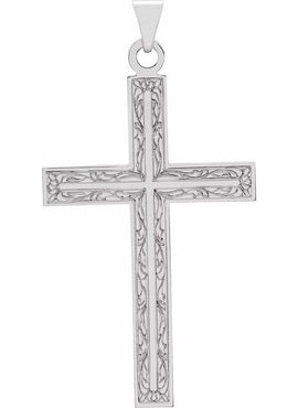 14K Yellow Gold 49.4x25 mm Cross Pendant