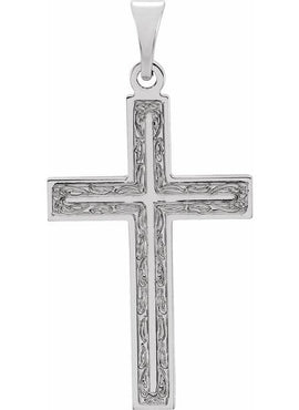 14K Yellow Gold 49.4x25 mm Cross Pendant