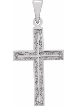 14K Yellow Gold 49.4x25 mm Cross Pendant