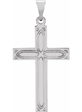 14K White Gold Cross Pendant