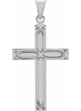 14K White Gold Cross Pendant