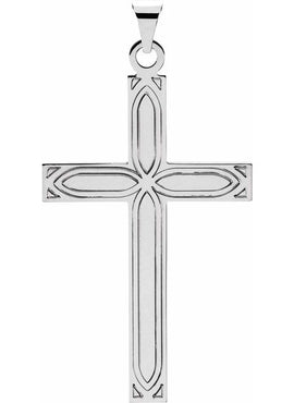 14K White Gold Cross Pendant