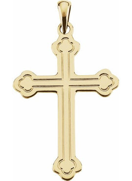 14K White Gold Cross Pendant