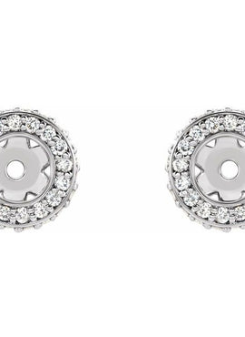 14K White Gold 1/5 CTW Natural Diamond Earrings Jacket