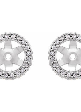 14K White Gold 1/5 CTW Natural Diamond Earrings Jacket