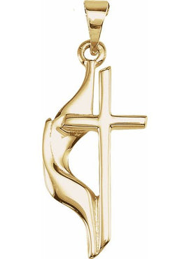 Platinum Methodist Cross Pendant