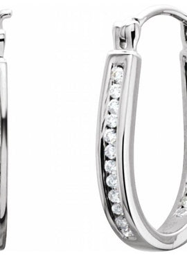 14K Yellow Gold 1/4 CTW Natural Diamond Inside-Outside Hinged Hoop Earrings