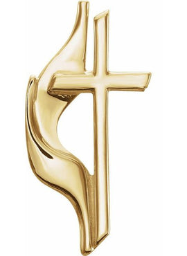 10K Yellow Gold Methodist Cross Lapel Pin