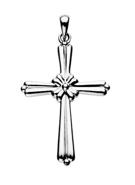 14K White Gold Cross Pendant