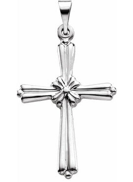 14K White Gold Cross Pendant