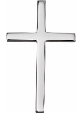 Platinum 25.7x15.7 mm Cross Pendant