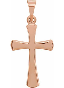 14K Rose Gold Cross Pendant