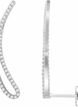 14K Yellow Gold 1/4 CTW Natural Diamond Ear Climbers