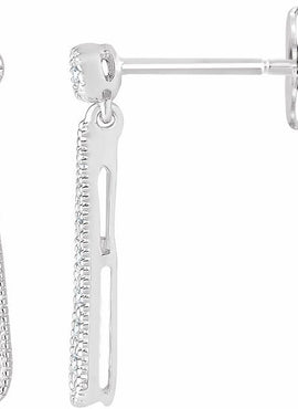 14K Yellow Gold 1/6 CTW Natural Diamond Teardrop Earrings