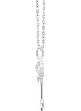 Sterling Silver .03 CTW Natural Diamond Key 16-18
