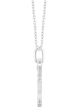 Sterling Silver .006 CT Natural Diamond Key 16-18
