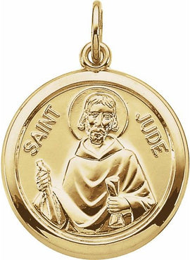 14K Yellow Gold 15 mm St. Jude Thaddeus Pendant