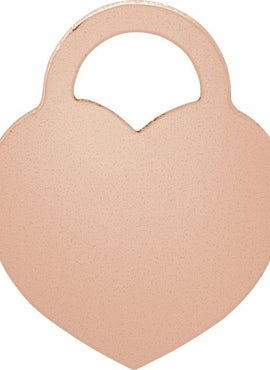 10K Rose Gold 20 Gauge Heart Stamping with External Drilled Eyelet